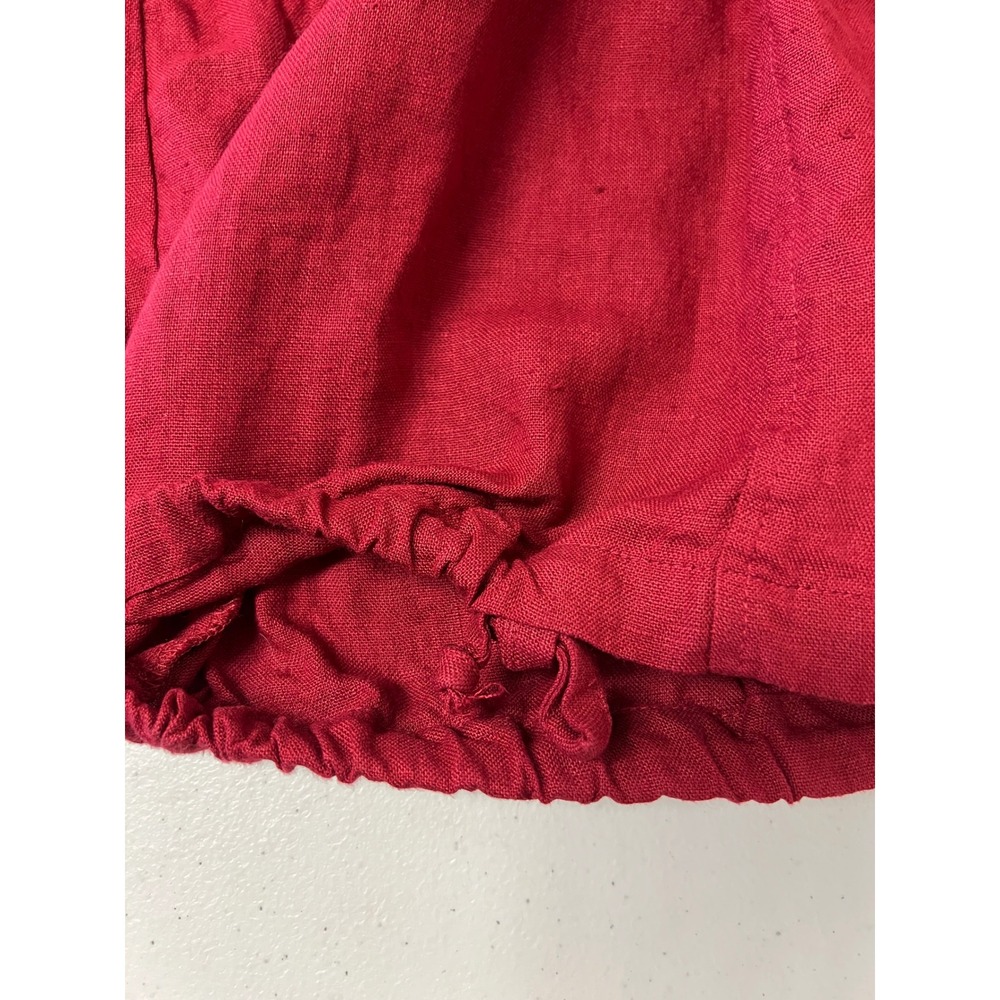 LINENBEE Linen Tunic Dress Women L Red Pockets Lagenlook Pockets Adjustable Hem - Picture 14 of 16